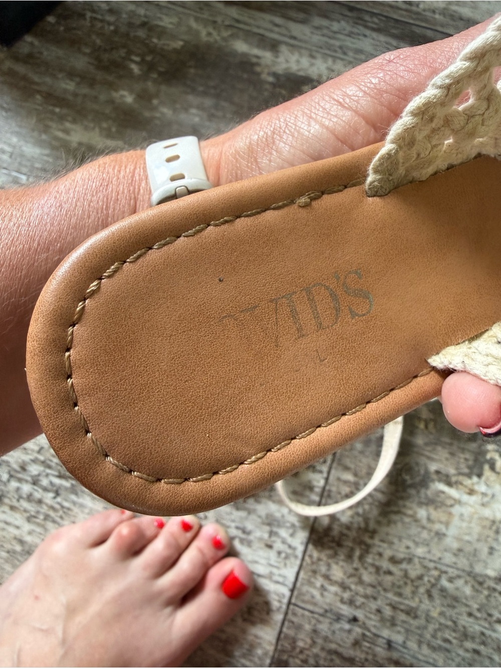 2 for $15 sale: David’s ivory/ cream knit crochet macramé Sandals (8/9) - Picture 3 of 5